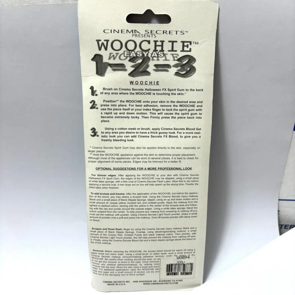 Cinema Secrets Woochie Small Universal Horns Latex Appliance NWT NOS